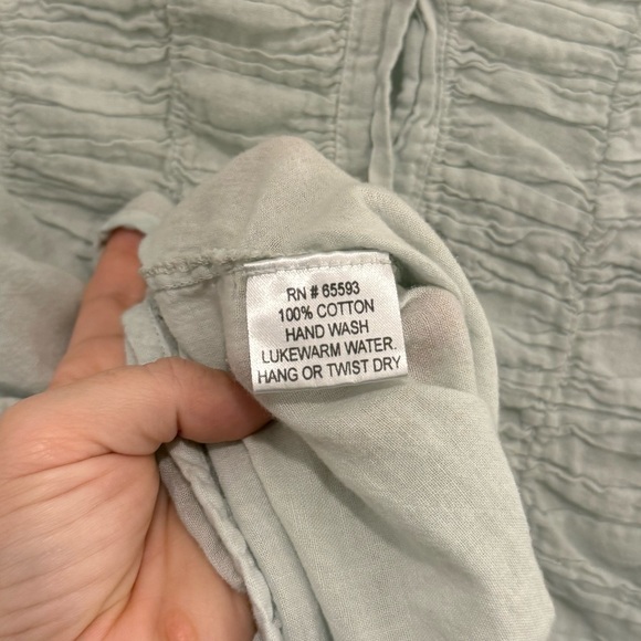 JP and Mattie Cotton Button down blouse cottagecore light blue size large - Picture 5 of 6